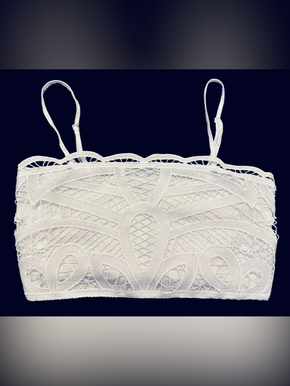American Eagle White Lace Cropped Top
